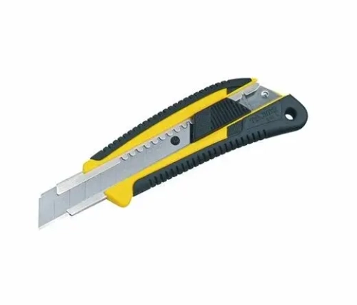 Нож TAJIMA LC-560 GRI, 18 мм с обрезиненным корпусом и автофиксацией лезвия