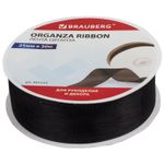 Лента органза ширина 25 мм, длина 30 м, черная, BRAUBERG, 591532