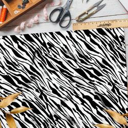 Ткань поплин тонкий белый тигриный узор