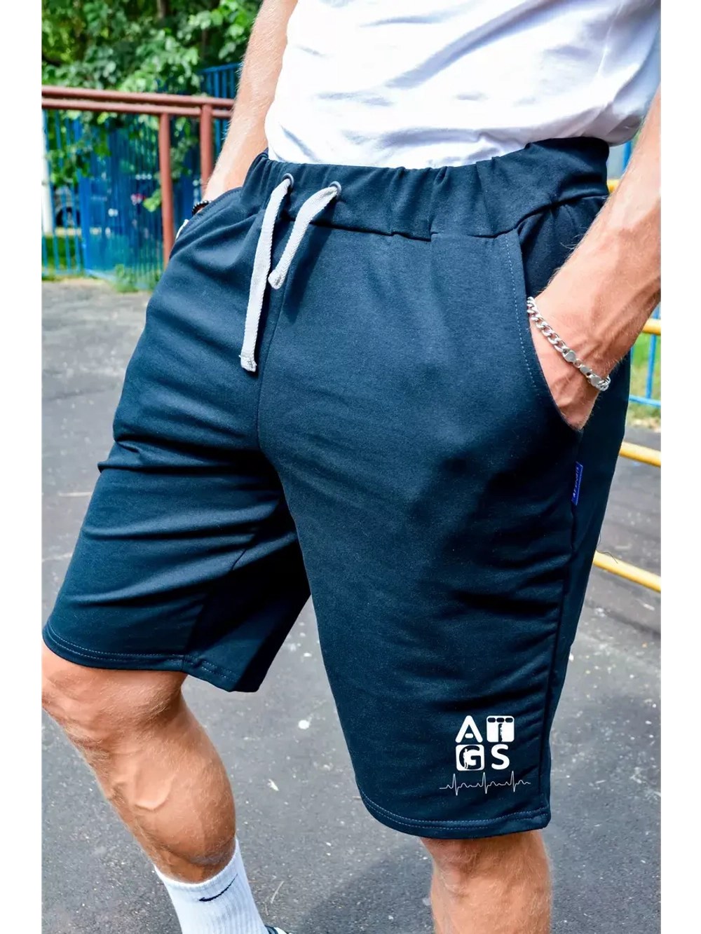 Шорты спортивные трикотажные удлиненные летние мужские