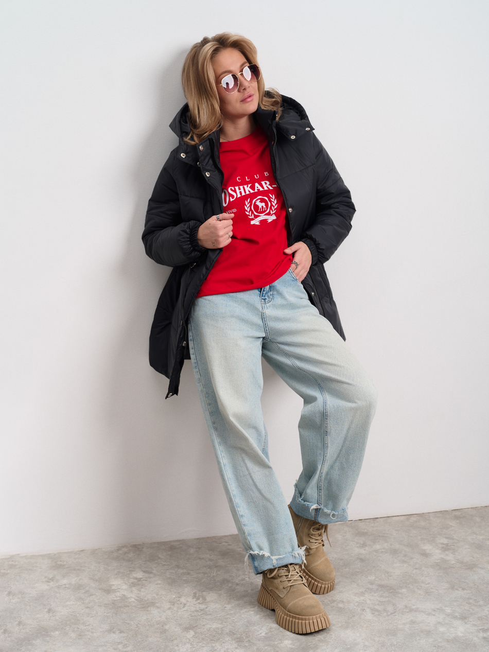 Парка женская демисезонная "Воздух" черный