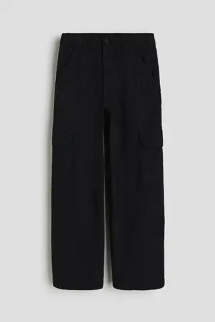 H&M Широкие брюки-карго, черный