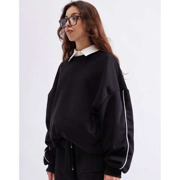 Толстовка оверсайз черная - фото 7