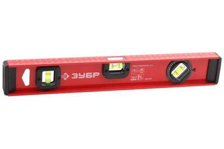 Уровень "ДВУТАВР" Зубр Мастер, усиленный профиль, 3 ампулы (одна поворотная) 40см