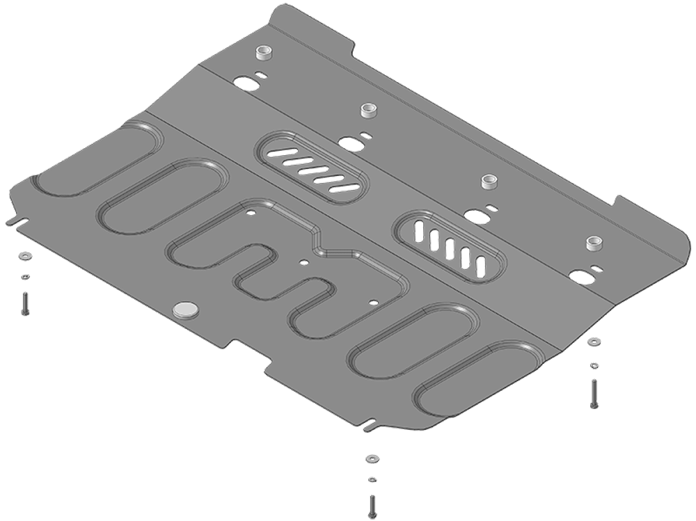 Защита картера двигателя, КПП. 2 мм, Сталь. для Suzuki Sx4 2006-2009, Motodor.70601