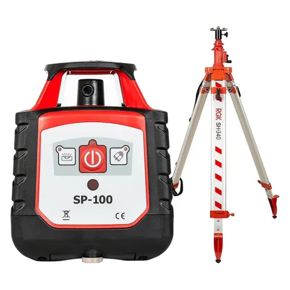 Комплект: ротационный нивелир RGK SP-100 + элевационный штатив RGK SH-340 134393