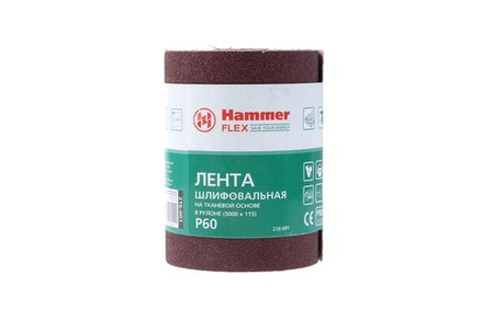 Лента  шлиф. Hammer Flex  216-001 115х5м  P60 ткан. основа, рулон