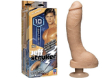 Вибромассажер реалистик Stryker с мошонкой на присоске Stryker Realistic Multi-Speed Vibrating Cock (Цвет: телесный)