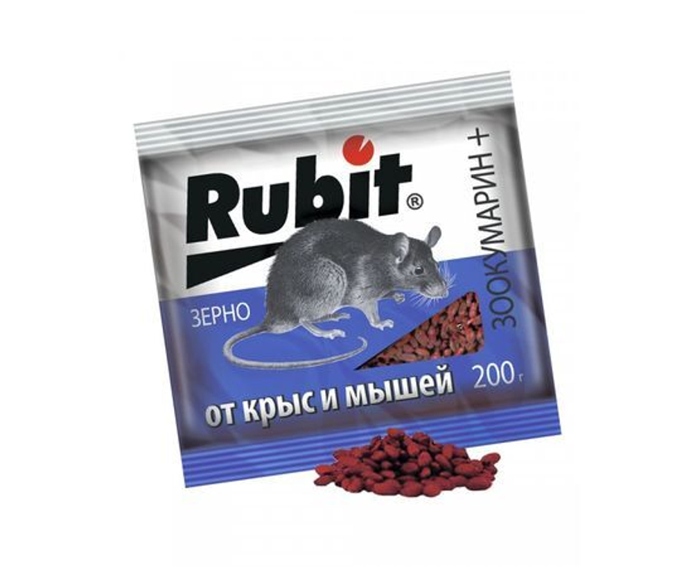 Зерно от грызунов ЗООКУМАРИН+ "Rubit" 50гр