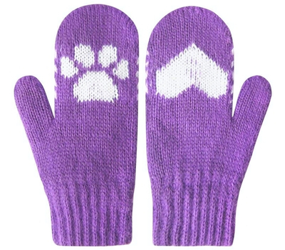 Варежки "Лапки" сиреневый р. 14, 1 шт.