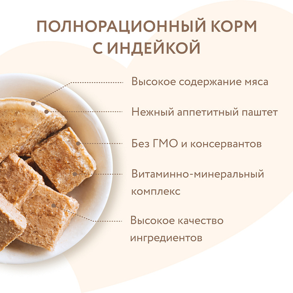 Влажный корм консервы для собак «КОМФОРТНОЕ ПИЩЕВАРЕНИЕ» Мнямс на каждый день паштет из индейки 0,2кг 12 шт
