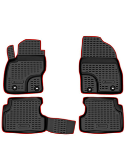Коврики в салон для FORD Focus II 2004-2011, 4 шт. (красный кант, полиуретан) KANT.NLC.16.03.210.RD