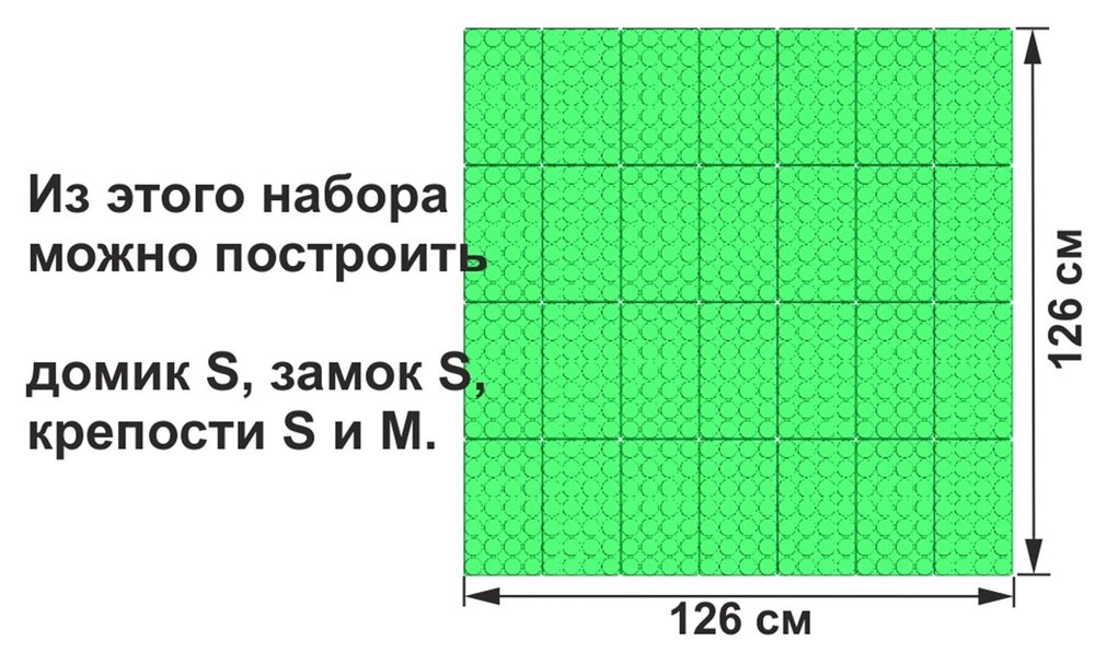 Набор GigoBloks для детского сада 7,5" от 3 лет 126x126 см