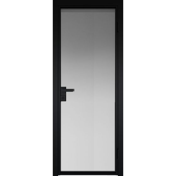 Алюминиевая дверь 1AG чёрная матовая RAL9005 остеклённая