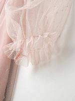 Платье с длинным рукавом и юбкой из фатина "Пудра"