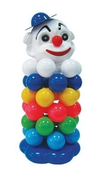 Пирамидка "Клоун" (средний шар) 6 колец (Пластмастер)