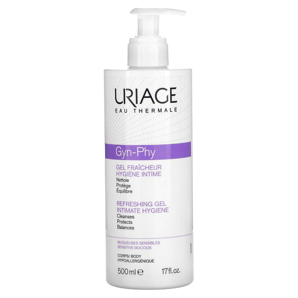 Uriage, Gyn-Phy, освежающий гель для интимной гигиены, 500 мл (17 жидк. унц.)