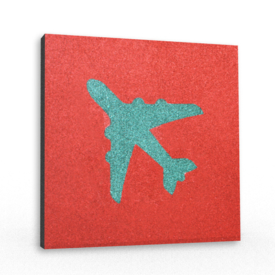 Резиновая плитка с рисунком Самолет 500х500x40 мм тротуарная