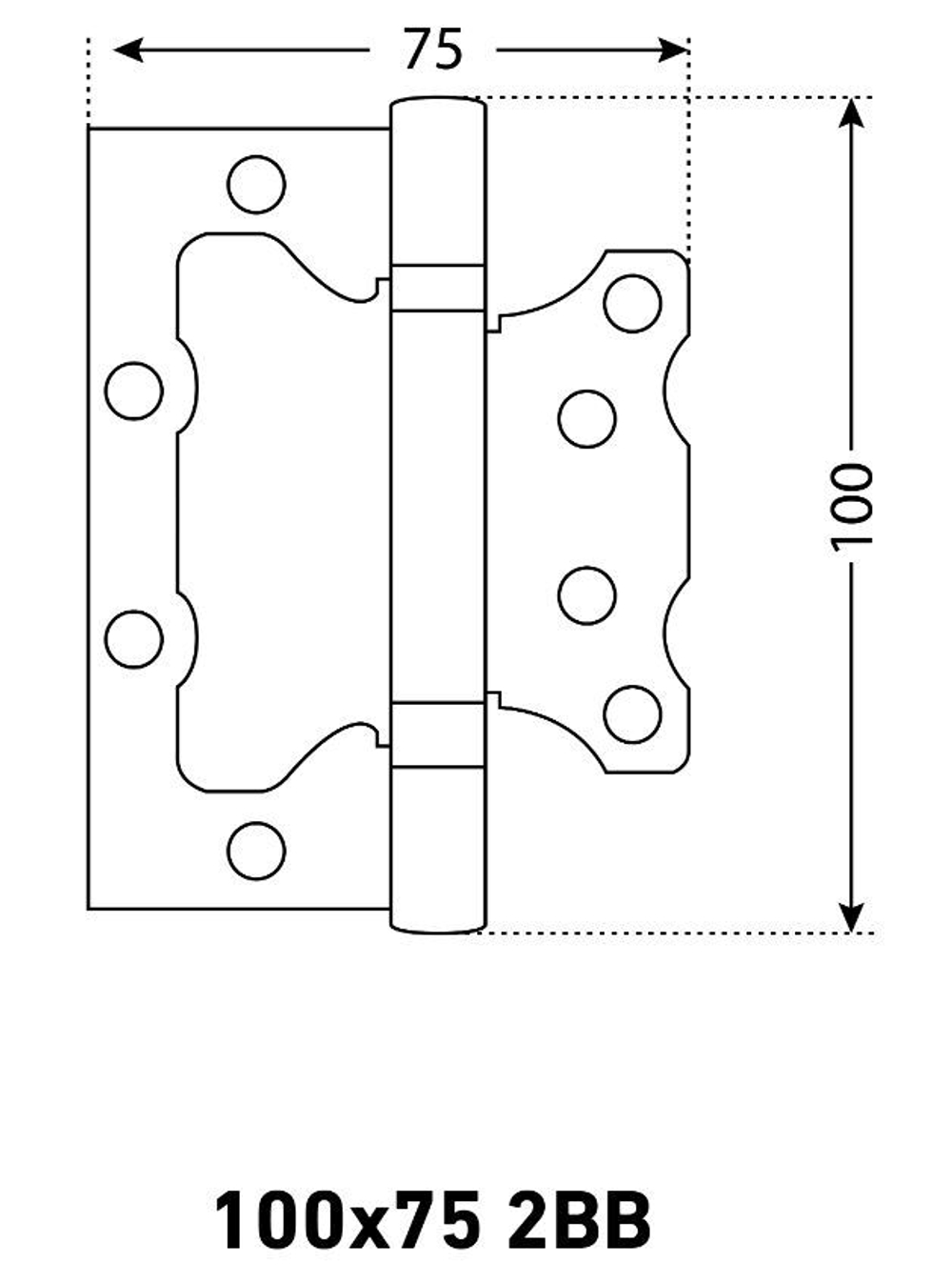 Петля  БЕЗ ВРЕЗКИ  АЛЛЮР  накл. 2BB MАВ  бронза мат. (цена за 2шт) 100*75  2 подш. БЛИСТЕР /12158