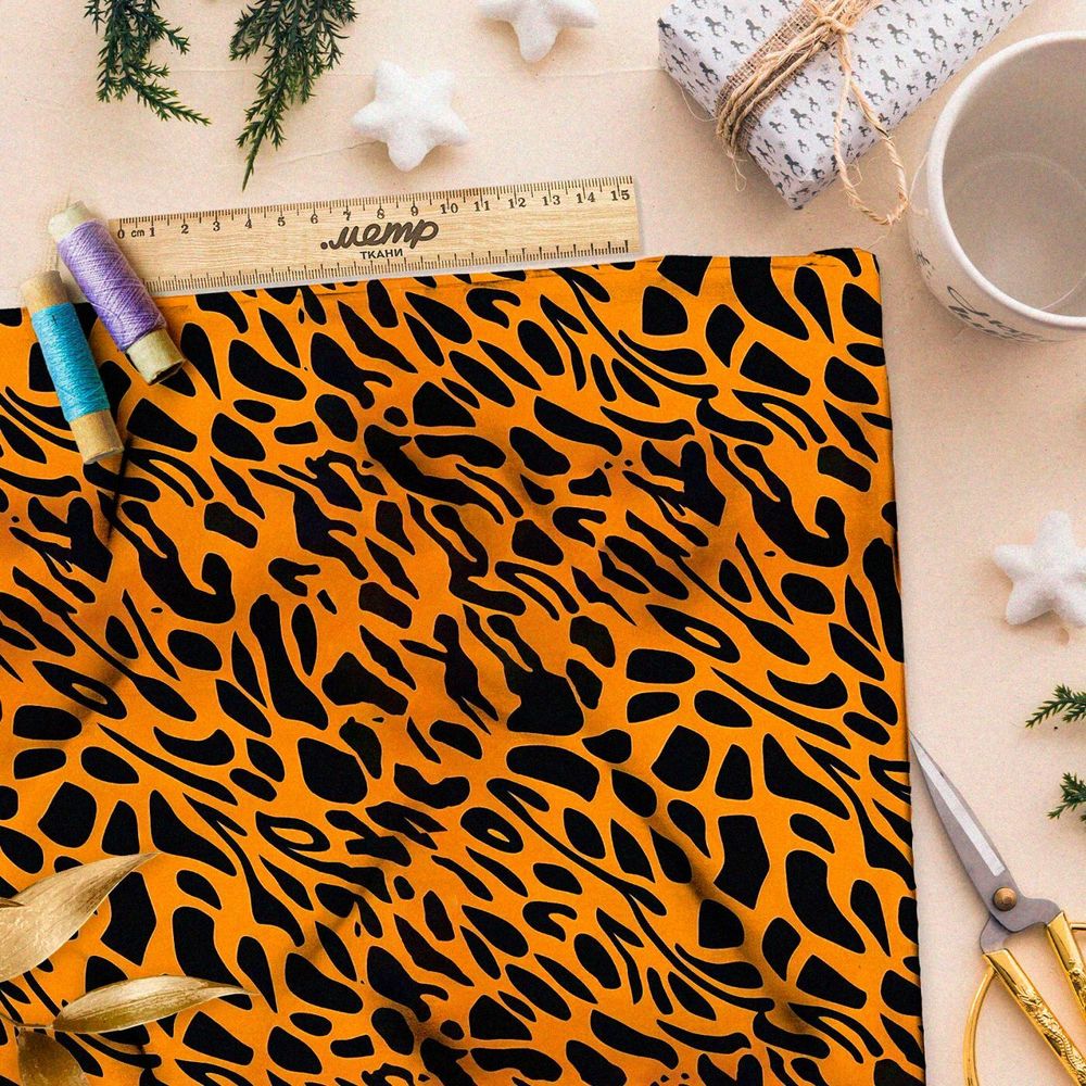Ткань премиум флис вариация на тему леопардовой шкуры