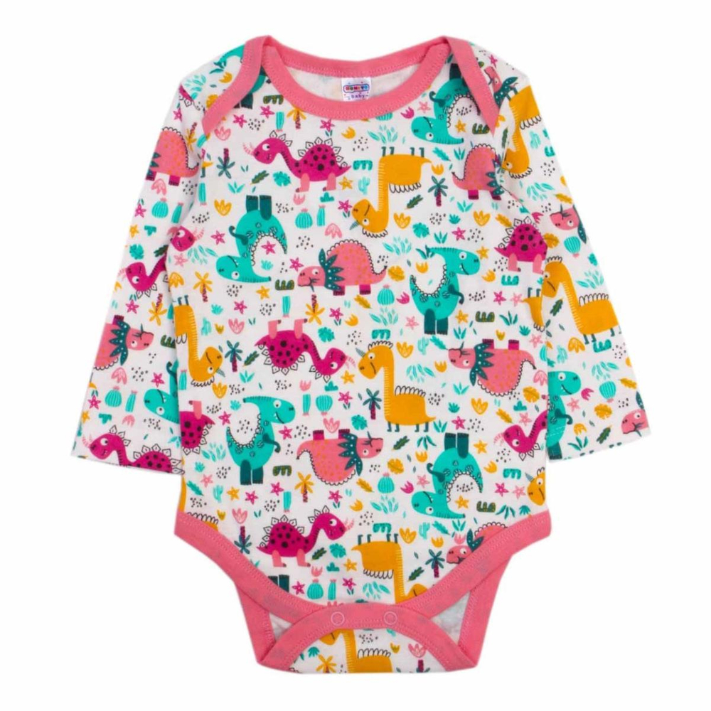 Боди для детей, цвет белый/динозаврики, р. 80 9927020 (BONITO)