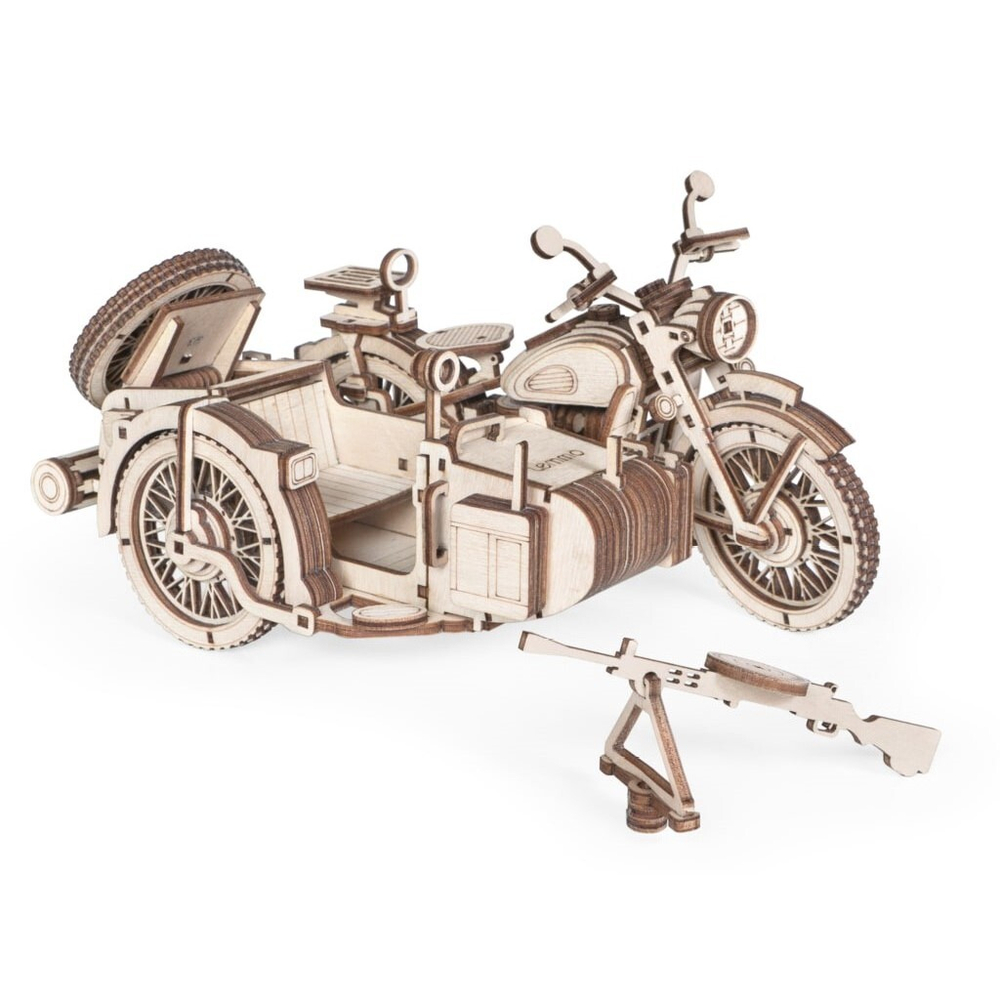 Деревянный конструктор Мотоцикл с коляской УРАН (Lemmo)