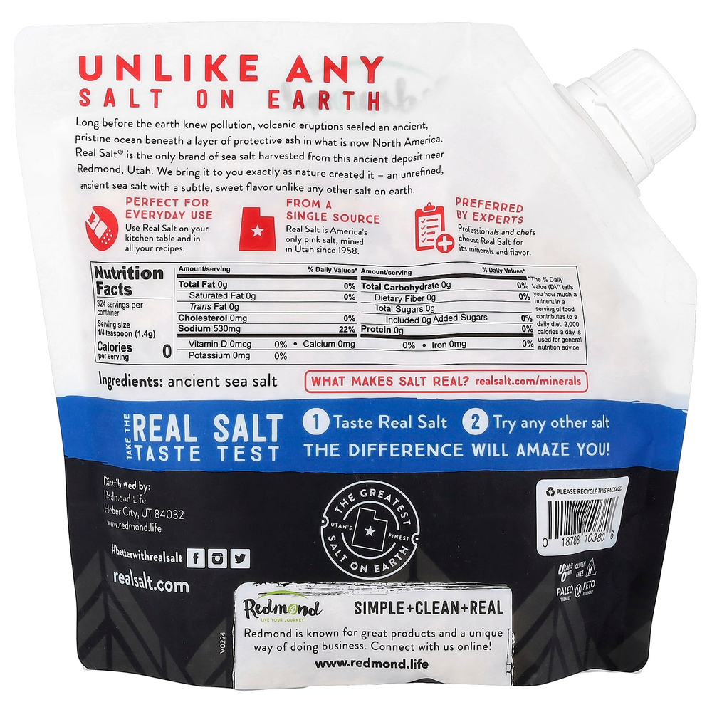 Redmond, Real Salt®, древняя крупная морская соль, сменная соль в мельнице, 454 г (16 унций)