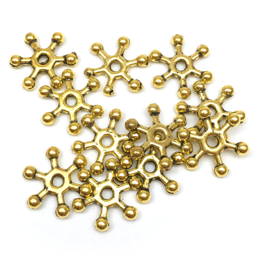 Бусины - спейсеры для украшений 16х3 мм (10 шт), под золото