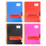 Блокнот Basir, формат А4, серия "Office", обложка пластиковая цветная с 5-ю пластиковыми разделителями, размер 22*29 см, 200 листов, 4 цвета ассорти