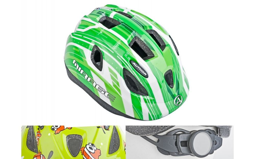 Шлем детский/подростковый MIRAGE 128 GREEN р-р 48-54см AUTHOR