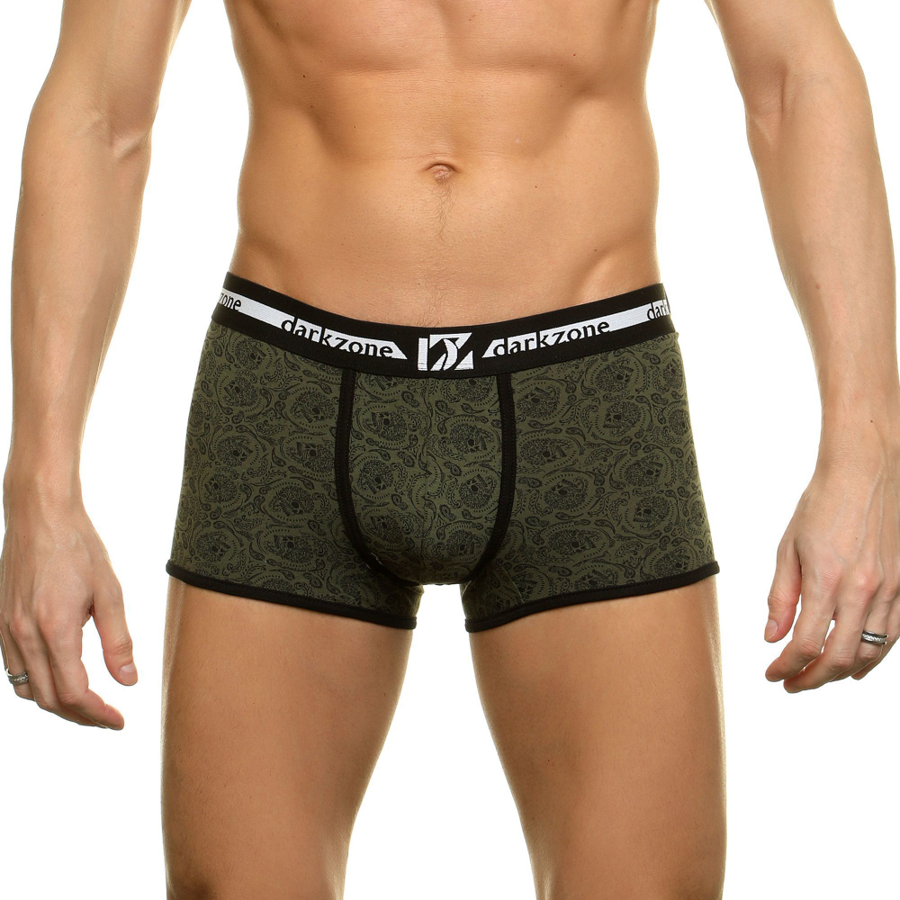 Трусы-боксеры цвета хаки с принтом-пейсли (Размер: S) (Цвет: хаки)