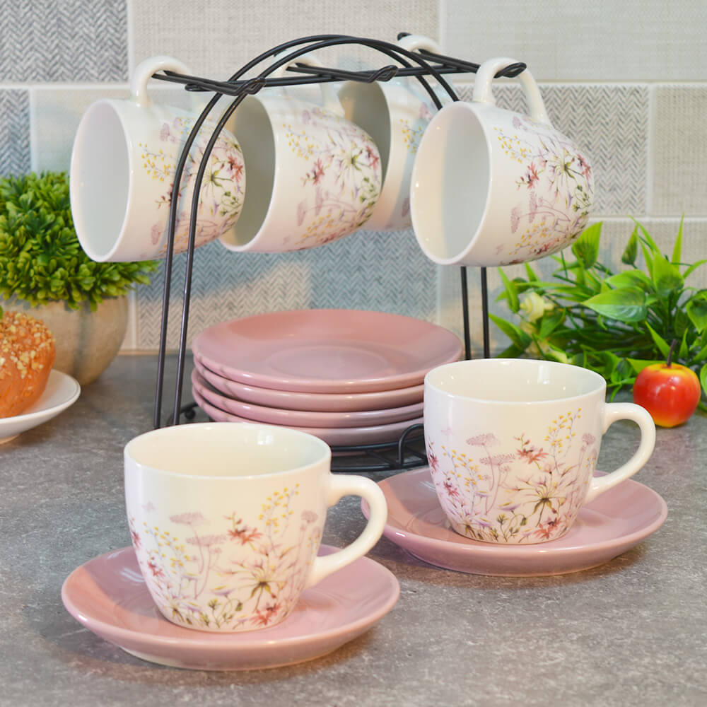 Чайный набор 12 предметов 240мл на подставке, 202385