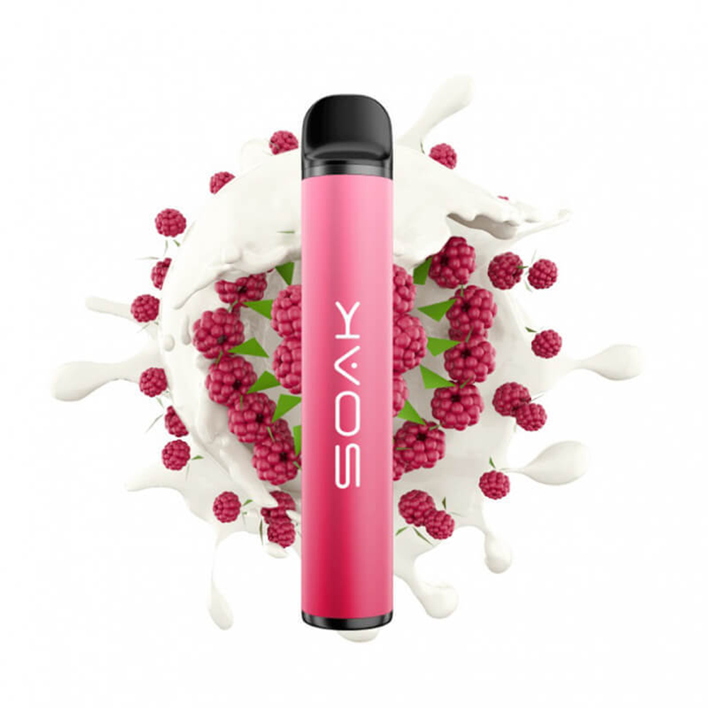 Одноразовая электронная сигарета SOAK X - Raspberry Yogurt (Малиновый йогурт) 1500 тяг