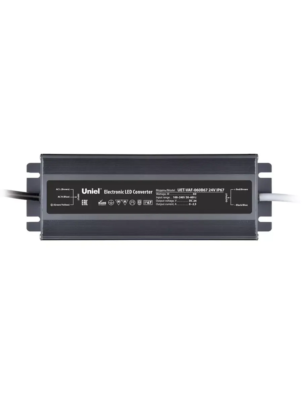 Блок питания ультратонкий UET-VAF-060B67 24V IP67