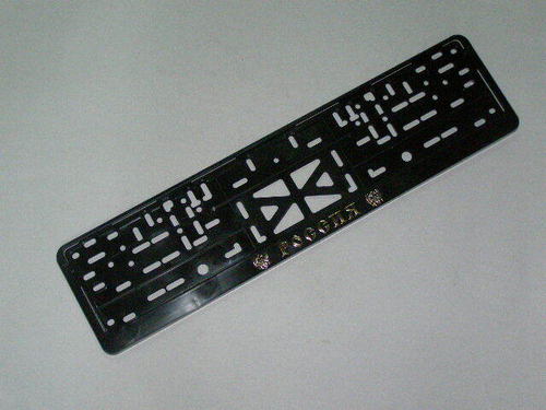 Рамка под номер с защелкой золото  RUSSIA  рельеф (Новосибирск)