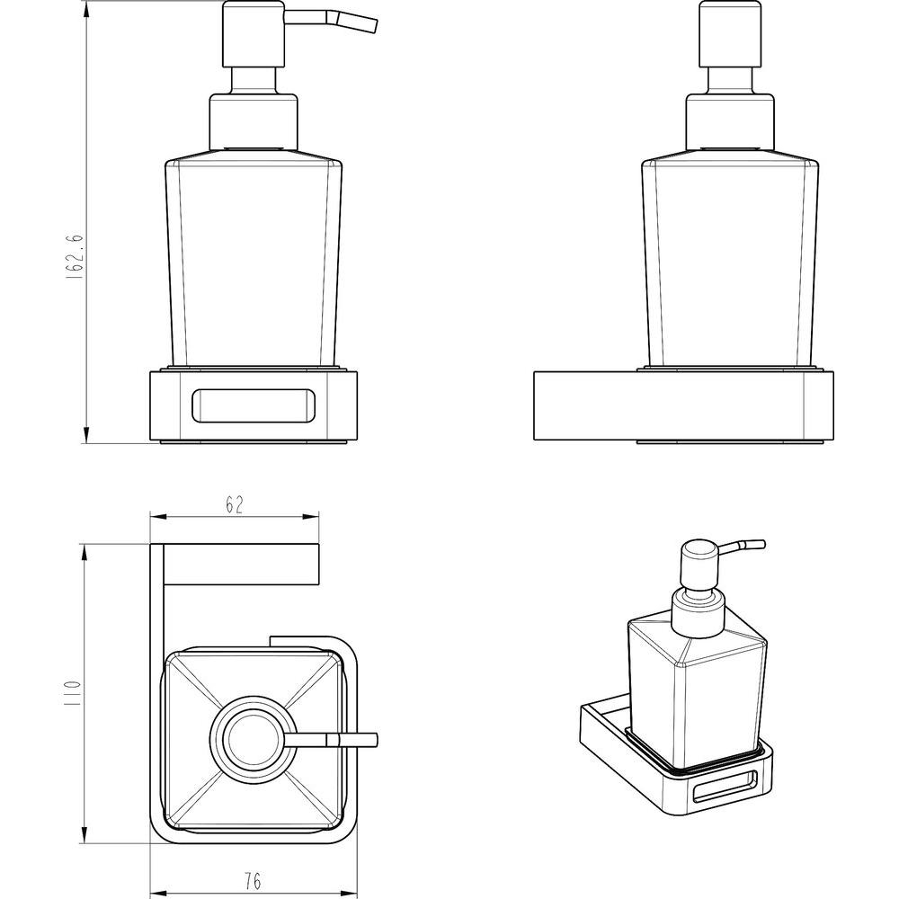Дозатор Boheme Q 10957-GM Gun Metal