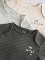 Боди с длинным рукавом для малышей Next E19-891, 3 шт., Темно-серый, Серый, Бежевый