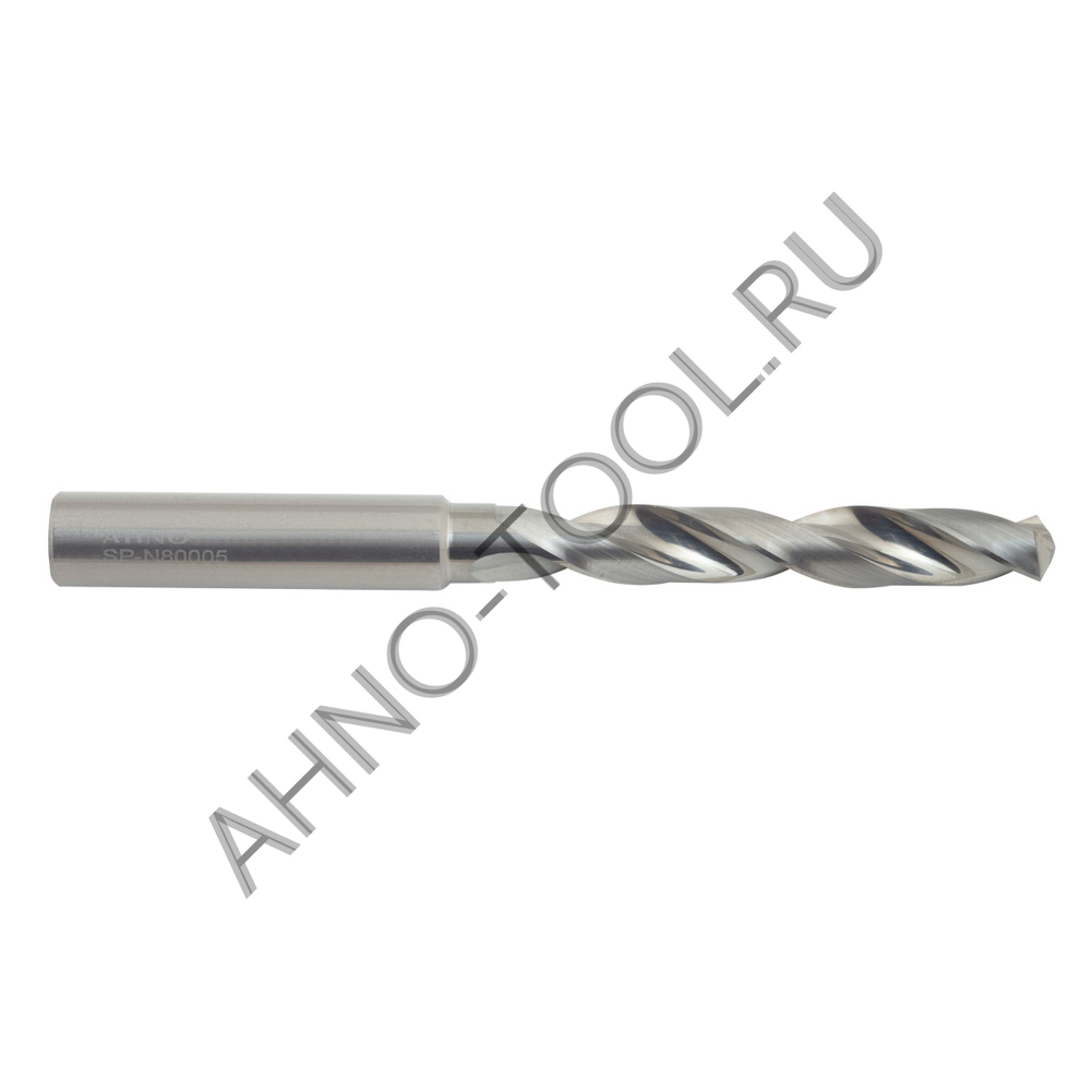 Сверло  9.0мм  твердосплавное 5D без подвода СОЖ. SP-N800050900 VHM AHNO по алюминию и  цвет.металла
