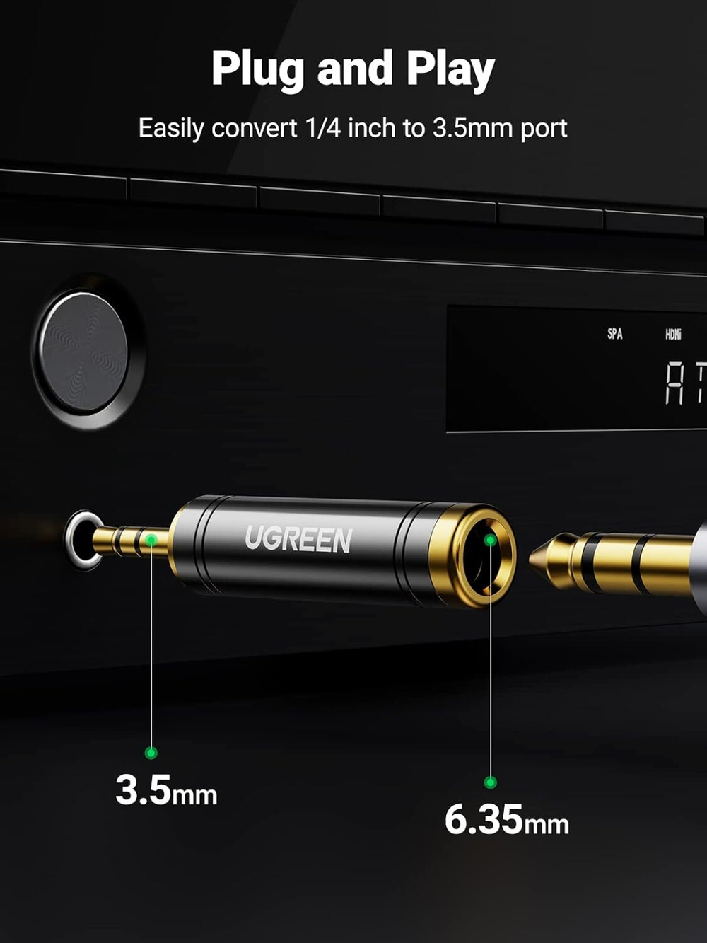 Переходник Audio 3.5mm - Audio 6.35mm UGREEN 60711