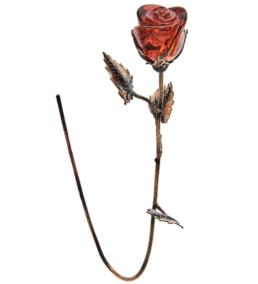 Народные промыслы AM-1664 Фигурка «Розочка» (латунь, янтарь)