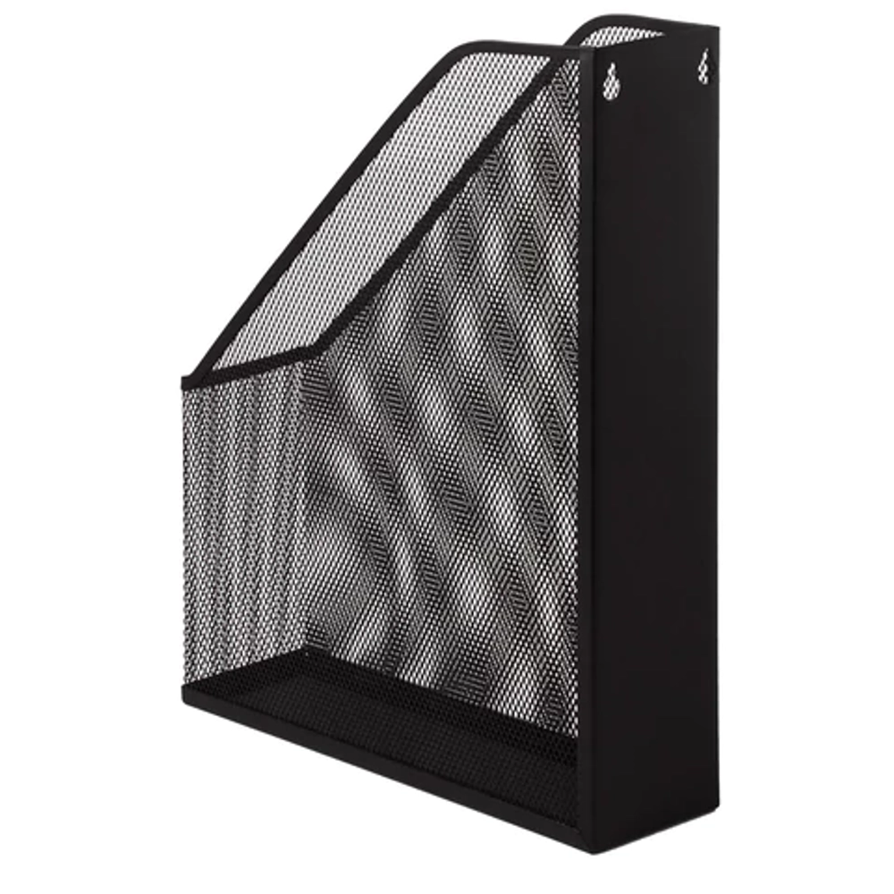 Лоток вертикальный для бумаг BRAUBERG "Germanium" (250х72х315 мм), металлический, черный