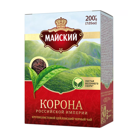Чай черный крупнолистовой Майский Корона Российской Империи, 200 г