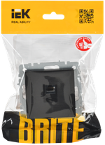 BRITE Розетка компьютерная RJ45 кат.6 РК11-БрЧ черный IEK