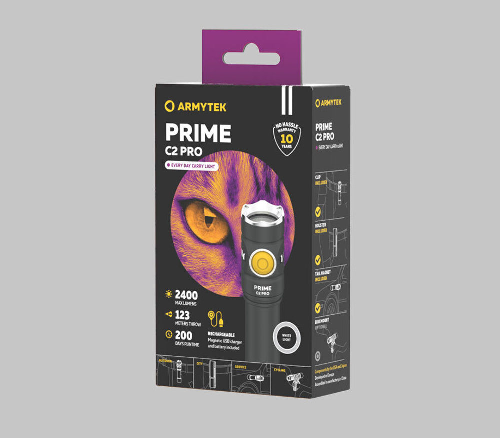 Фонарь Armytek Prime C2 Pro Magnet USB White (F08101C)