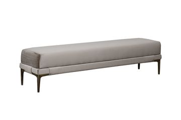 Банкетка Prima 160 на метал опорах бежевая Velvet BEG 40*160*40см