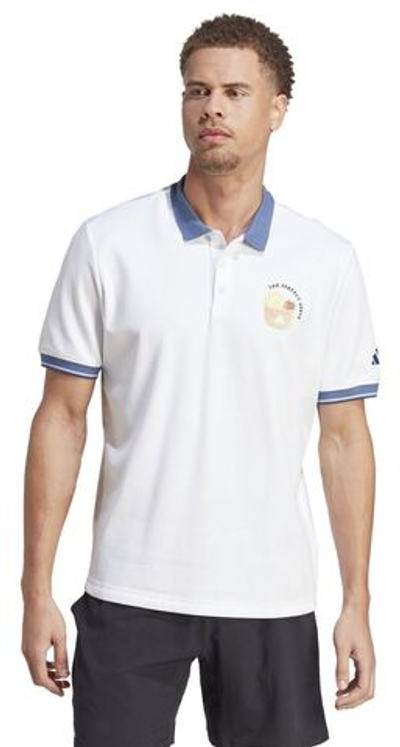 Мужское теннисное поло Adidas Clubhouse Classic Premium Tennis Polo Shirt - white