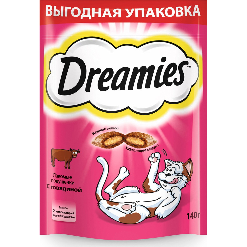 Dreamies лакомые подушечки говядина 140г