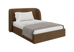 Кровать двуспальная Classic 140 см (коричневый, рогожка)