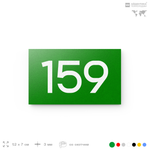 Номер на дверь 159, табличка на дверь для офиса, квартиры, кабинета, аудитории, склада, зеленая 120х70 мм, Айдентика Технолоджи