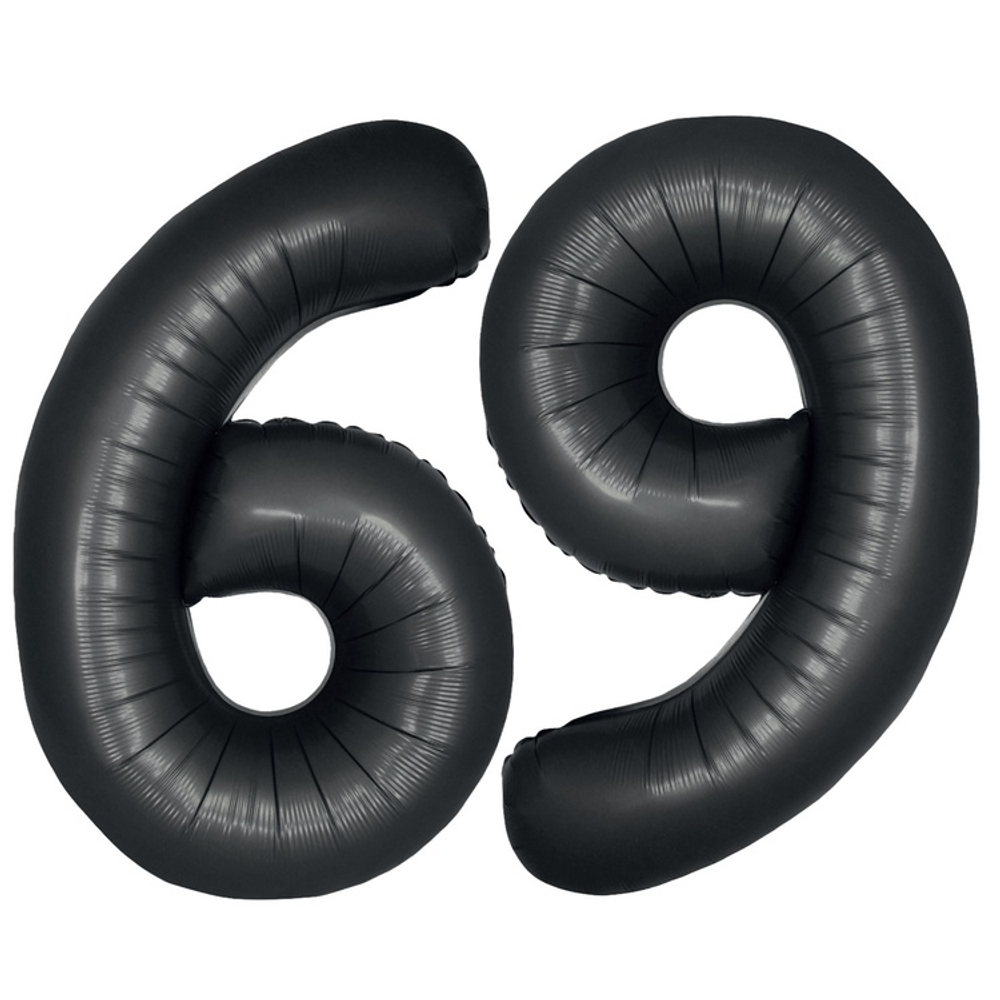 Шар фольгированный Цифра 6 101 см (Черный)